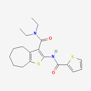 molecular formula C19H24N2O2S2 B3697780 N~3~,N~3~-DIETHYL-2-[(2-THIENYLCARBONYL)AMINO]-5,6,7,8-TETRAHYDRO-4H-CYCLOHEPTA[B]THIOPHENE-3-CARBOXAMIDE 