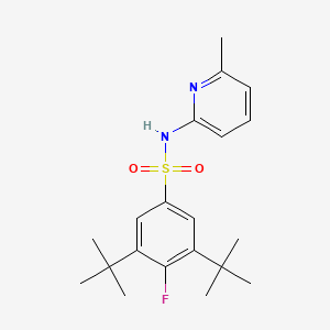 molecular formula C20H27FN2O2S B3697787 3,5-ditert-butyl-4-fluoro-N-(6-methylpyridin-2-yl)benzenesulfonamide 