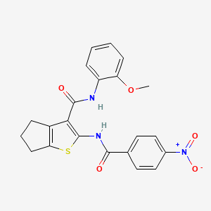 molecular formula C22H19N3O5S B3697809 N-(2-METHOXYPHENYL)-2-(4-NITROBENZAMIDO)-4H,5H,6H-CYCLOPENTA[B]THIOPHENE-3-CARBOXAMIDE 