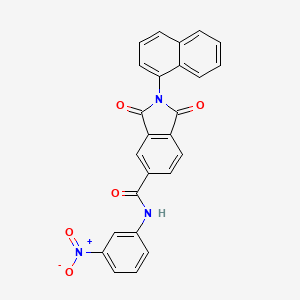 molecular formula C25H15N3O5 B3697820 2-(naphthalen-1-yl)-N-(3-nitrophenyl)-1,3-dioxo-2,3-dihydro-1H-isoindole-5-carboxamide 