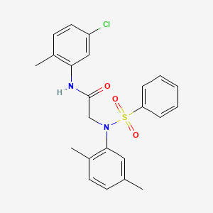 molecular formula C23H23ClN2O3S B3697828 2-[N-(benzenesulfonyl)-2,5-dimethylanilino]-N-(5-chloro-2-methylphenyl)acetamide 