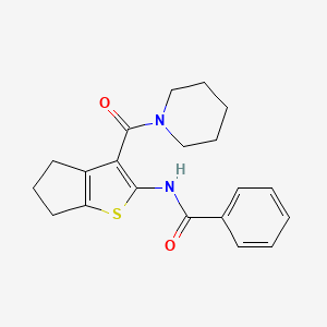 molecular formula C20H22N2O2S B3697837 N-[3-(1-piperidinylcarbonyl)-5,6-dihydro-4H-cyclopenta[b]thien-2-yl]benzamide 