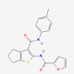 molecular formula C20H18N2O3S B3697838 N-{3-[(4-METHYLPHENYL)CARBAMOYL]-4H,5H,6H-CYCLOPENTA[B]THIOPHEN-2-YL}FURAN-2-CARBOXAMIDE 