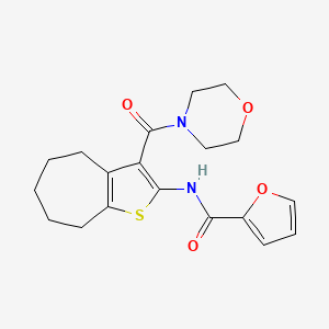 molecular formula C19H22N2O4S B3697840 N-[3-(MORPHOLINOCARBONYL)-5,6,7,8-TETRAHYDRO-4H-CYCLOHEPTA[B]THIOPHEN-2-YL]-2-FURAMIDE 