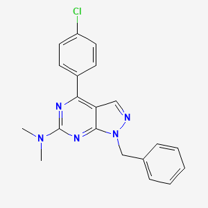 molecular formula C20H18ClN5 B3697867 1-benzyl-4-(4-chlorophenyl)-N,N-dimethyl-1H-pyrazolo[3,4-d]pyrimidin-6-amine 