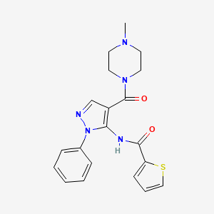 molecular formula C20H21N5O2S B3697885 N-{4-[(4-methyl-1-piperazinyl)carbonyl]-1-phenyl-1H-pyrazol-5-yl}-2-thiophenecarboxamide 