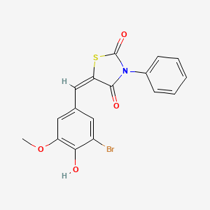 (5E)-5-(3-bromo-4-hydroxy-5-methoxybenzylidene)-3-phenyl-1,3-thiazolidine-2,4-dione