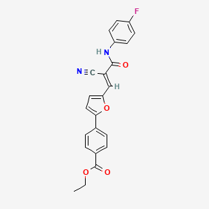 molecular formula C23H17FN2O4 B3697932 ethyl 4-[5-[(E)-2-cyano-3-(4-fluoroanilino)-3-oxoprop-1-enyl]furan-2-yl]benzoate 