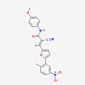 molecular formula C22H17N3O5 B3697952 2-cyano-N-(4-methoxyphenyl)-3-[5-(2-methyl-5-nitrophenyl)-2-furyl]acrylamide 