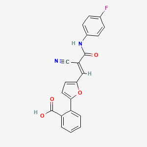 2-[5-[(E)-2-cyano-3-(4-fluoroanilino)-3-oxoprop-1-enyl]furan-2-yl]benzoic acid