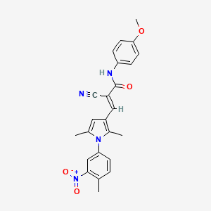 (E)-2-cyano-3-[2,5-dimethyl-1-(4-methyl-3-nitrophenyl)pyrrol-3-yl]-N-(4-methoxyphenyl)prop-2-enamide