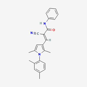 molecular formula C24H23N3O B3697971 (E)-2-cyano-3-[1-(2,4-dimethylphenyl)-2,5-dimethylpyrrol-3-yl]-N-phenylprop-2-enamide 