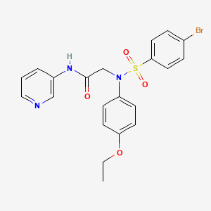 molecular formula C21H20BrN3O4S B3697978 2-(N-(4-bromophenyl)sulfonyl-4-ethoxyanilino)-N-pyridin-3-ylacetamide 