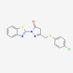 2-(1,3-benzothiazol-2-yl)-5-{[(4-chlorophenyl)thio]methyl}-2,4-dihydro-3H-pyrazol-3-one