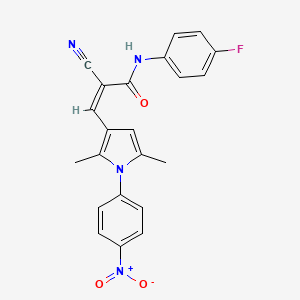 (Z)-2-cyano-3-[2,5-dimethyl-1-(4-nitrophenyl)pyrrol-3-yl]-N-(4-fluorophenyl)prop-2-enamide