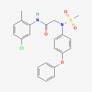 molecular formula C22H21ClN2O4S B3698006 N~1~-(5-chloro-2-methylphenyl)-N~2~-(methylsulfonyl)-N~2~-(4-phenoxyphenyl)glycinamide 