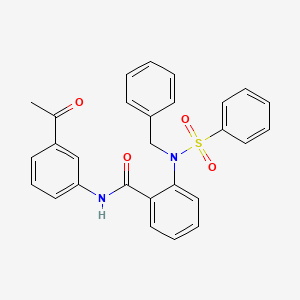 molecular formula C28H24N2O4S B3698012 N-(3-acetylphenyl)-2-[benzyl(phenylsulfonyl)amino]benzamide 