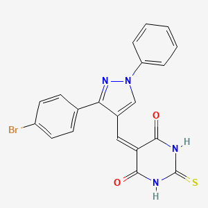 5-[[3-(4-Bromophenyl)-1-phenylpyrazol-4-yl]methylidene]-2-sulfanylidene-1,3-diazinane-4,6-dione