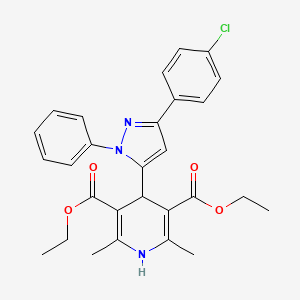 diethyl 4-[3-(4-chlorophenyl)-1-phenyl-1H-pyrazol-5-yl]-2,6-dimethyl-1,4-dihydro-3,5-pyridinedicarboxylate