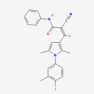 (Z)-2-cyano-3-[1-(4-iodo-3-methylphenyl)-2,5-dimethylpyrrol-3-yl]-N-phenylprop-2-enamide