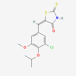 molecular formula C14H14ClNO3S2 B3698084 5-(3-chloro-4-isopropoxy-5-methoxybenzylidene)-2-thioxo-1,3-thiazolidin-4-one CAS No. 328969-95-5