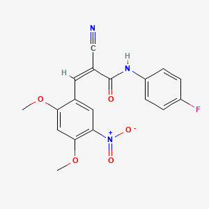 (Z)-2-cyano-3-(2,4-dimethoxy-5-nitrophenyl)-N-(4-fluorophenyl)prop-2-enamide