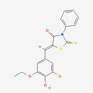 5-(3-bromo-5-ethoxy-4-hydroxybenzylidene)-3-phenyl-2-thioxo-1,3-thiazolidin-4-one