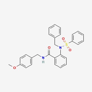 2-[benzenesulfonyl(benzyl)amino]-N-[(4-methoxyphenyl)methyl]benzamide