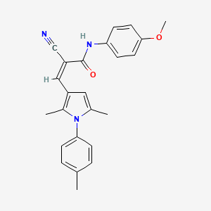 molecular formula C24H23N3O2 B3698137 (Z)-2-cyano-3-[2,5-dimethyl-1-(4-methylphenyl)pyrrol-3-yl]-N-(4-methoxyphenyl)prop-2-enamide 