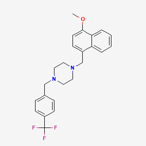 molecular formula C24H25F3N2O B3698149 1-[(4-Methoxynaphthalen-1-yl)methyl]-4-[[4-(trifluoromethyl)phenyl]methyl]piperazine 