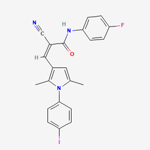 (Z)-2-cyano-N-(4-fluorophenyl)-3-[1-(4-iodophenyl)-2,5-dimethylpyrrol-3-yl]prop-2-enamide