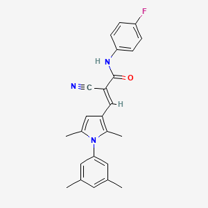 molecular formula C24H22FN3O B3698219 (E)-2-cyano-3-[1-(3,5-dimethylphenyl)-2,5-dimethylpyrrol-3-yl]-N-(4-fluorophenyl)prop-2-enamide 