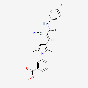 molecular formula C24H20FN3O3 B3698225 methyl 3-[3-[(E)-2-cyano-3-(4-fluoroanilino)-3-oxoprop-1-enyl]-2,5-dimethylpyrrol-1-yl]benzoate 