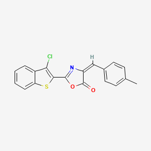 (4E)-2-(3-chloro-1-benzothiophen-2-yl)-4-[(4-methylphenyl)methylidene]-1,3-oxazol-5-one