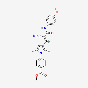 molecular formula C25H23N3O4 B3698292 methyl 4-(3-{2-cyano-3-[(4-methoxyphenyl)amino]-3-oxo-1-propen-1-yl}-2,5-dimethyl-1H-pyrrol-1-yl)benzoate 