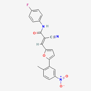 (E)-2-cyano-N-(4-fluorophenyl)-3-[5-(2-methyl-5-nitrophenyl)furan-2-yl]prop-2-enamide