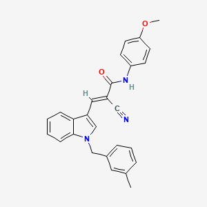 molecular formula C27H23N3O2 B3698313 (E)-2-cyano-N-(4-methoxyphenyl)-3-[1-[(3-methylphenyl)methyl]indol-3-yl]prop-2-enamide 