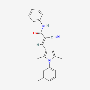 (E)-2-cyano-3-[2,5-dimethyl-1-(3-methylphenyl)pyrrol-3-yl]-N-phenylprop-2-enamide