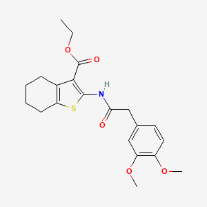 molecular formula C21H25NO5S B3698342 ETHYL 2-{[2-(3,4-DIMETHOXYPHENYL)ACETYL]AMINO}-4,5,6,7-TETRAHYDRO-1-BENZOTHIOPHENE-3-CARBOXYLATE 