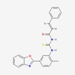 (E)-N-[[5-(1,3-benzoxazol-2-yl)-2-methylphenyl]carbamothioyl]-3-phenylprop-2-enamide