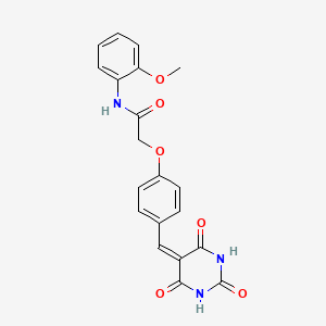 N-(2-methoxyphenyl)-2-{4-[(2,4,6-trioxotetrahydro-5(2H)-pyrimidinylidene)methyl]phenoxy}acetamide