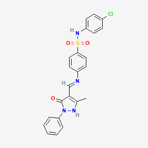 N-(4-chlorophenyl)-4-{[(3-methyl-5-oxo-1-phenyl-1,5-dihydro-4H-pyrazol-4-ylidene)methyl]amino}benzenesulfonamide