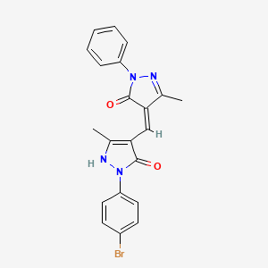 molecular formula C21H17BrN4O2 B3698376 (4Z)-4-[[2-(4-bromophenyl)-5-methyl-3-oxo-1H-pyrazol-4-yl]methylidene]-5-methyl-2-phenylpyrazol-3-one 