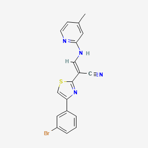 molecular formula C18H13BrN4S B3698381 2-[4-(3-bromophenyl)-1,3-thiazol-2-yl]-3-[(4-methyl-2-pyridinyl)amino]acrylonitrile 