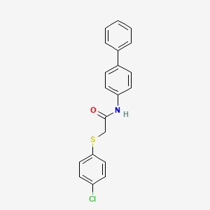 molecular formula C20H16ClNOS B3698392 N-4-biphenylyl-2-[(4-chlorophenyl)thio]acetamide 