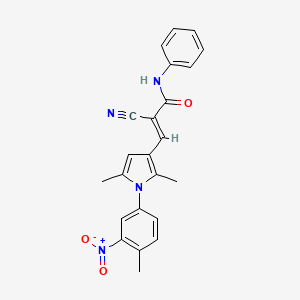 (E)-2-cyano-3-[2,5-dimethyl-1-(4-methyl-3-nitrophenyl)pyrrol-3-yl]-N-phenylprop-2-enamide