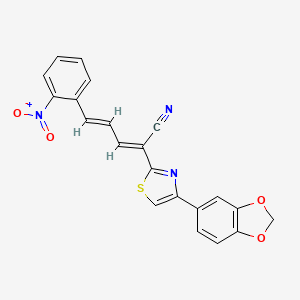 2-[4-(1,3-benzodioxol-5-yl)-1,3-thiazol-2-yl]-5-(2-nitrophenyl)-2,4-pentadienenitrile