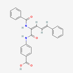 molecular formula C25H20N2O4 B3698428 4-[[(2E,4E)-2-benzamido-5-phenylpenta-2,4-dienoyl]amino]benzoic acid 