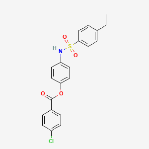 molecular formula C21H18ClNO4S B3698436 [4-[(4-Ethylphenyl)sulfonylamino]phenyl] 4-chlorobenzoate 