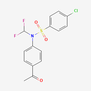 molecular formula C15H12ClF2NO3S B3698438 N-(4-acetylphenyl)-4-chloro-N-(difluoromethyl)benzenesulfonamide 